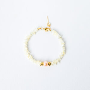 Pulseira madrepérola e pérola rosa natural